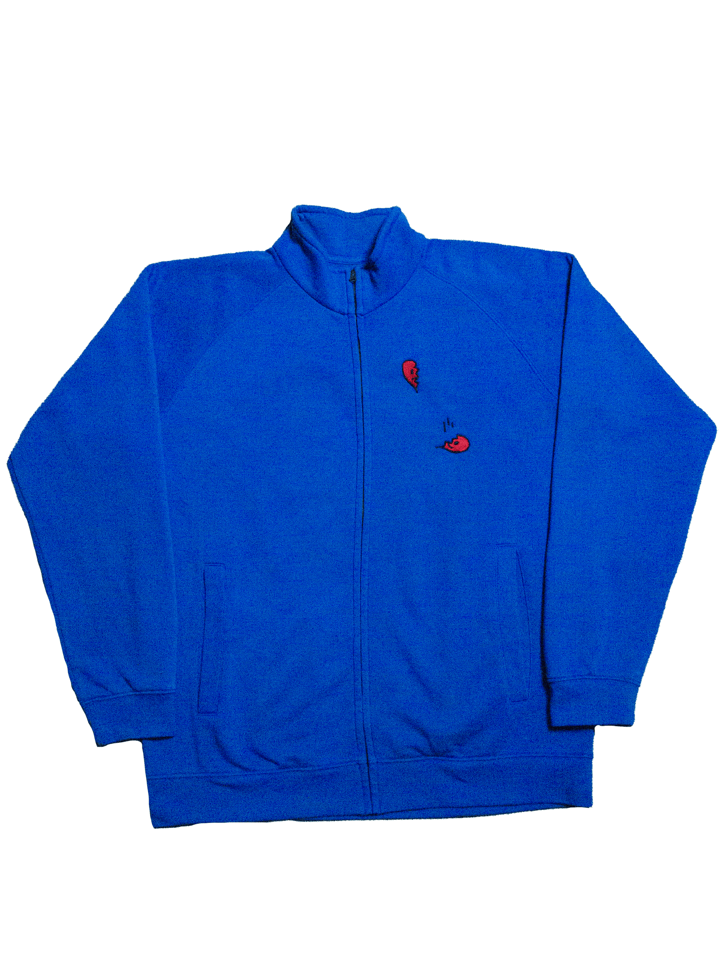 BLUE ZIPPED SWEATSHIRT / L / BROKEN HEART