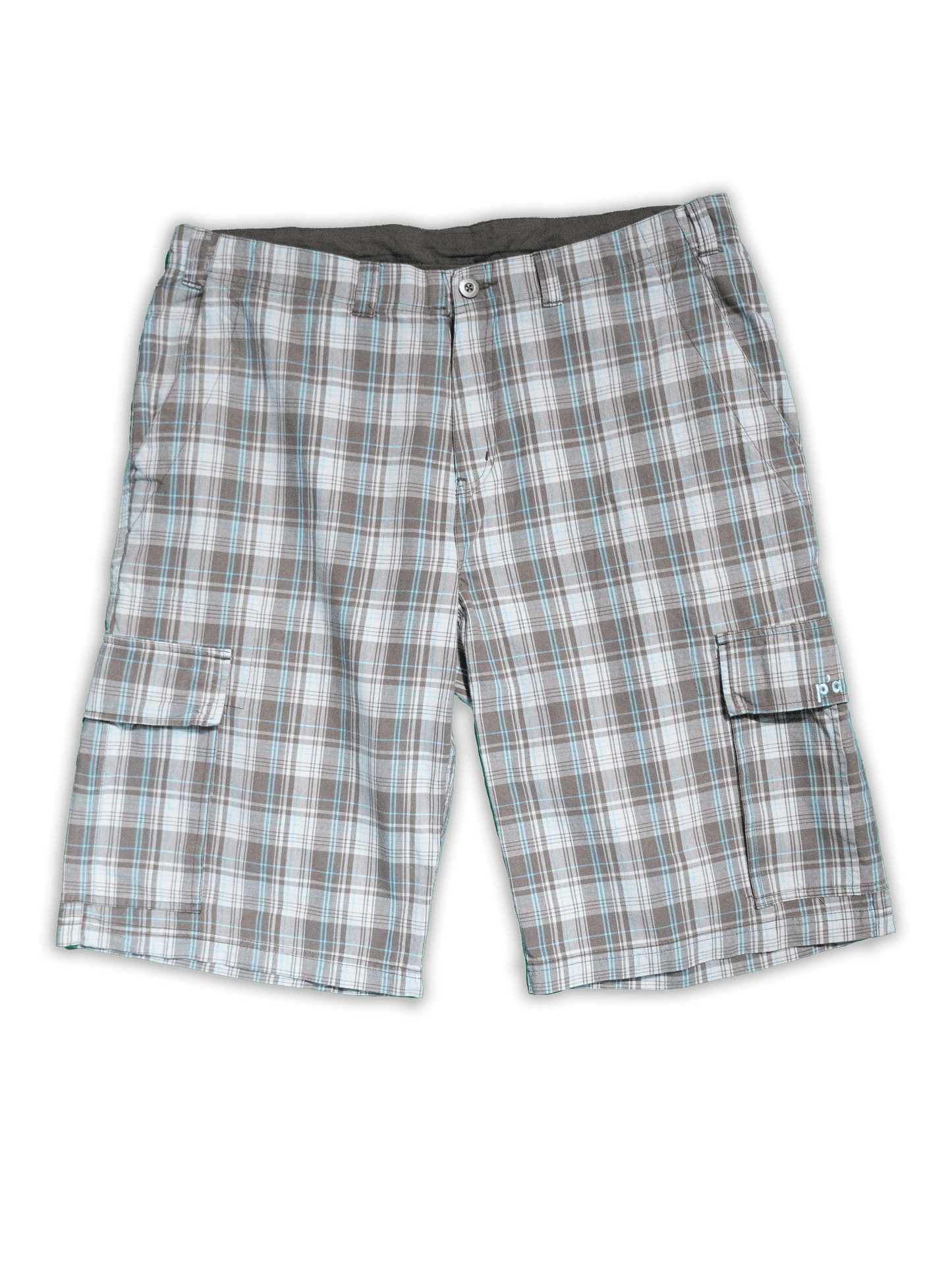 LIGHT GREY CHEQUERED SHORTS / 36 / LOGO