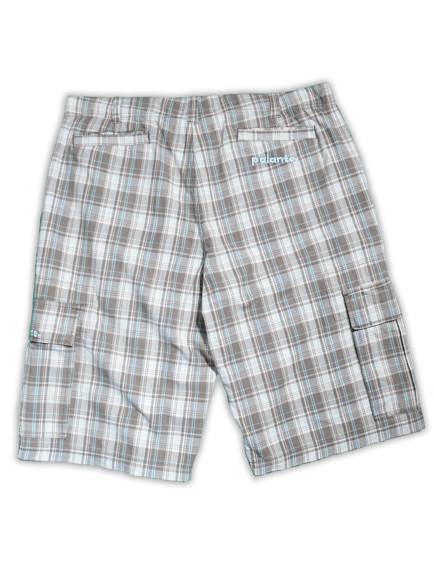 LIGHT GREY CHEQUERED SHORTS / 36 / LOGO