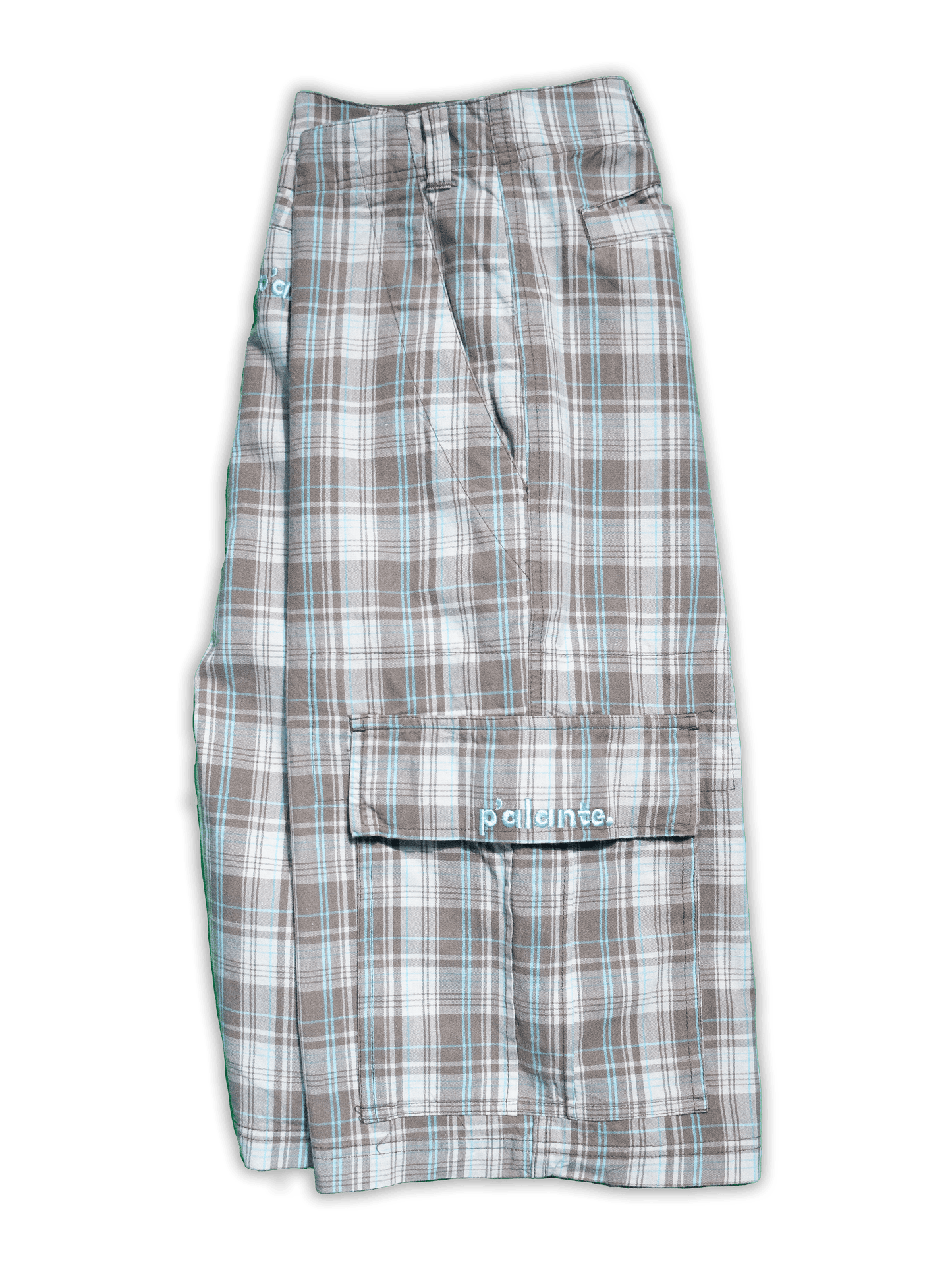 LIGHT GREY CHEQUERED SHORTS / 36 / LOGO