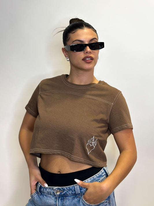 CROPPED TEE / S-M / CORA DE FUEGO