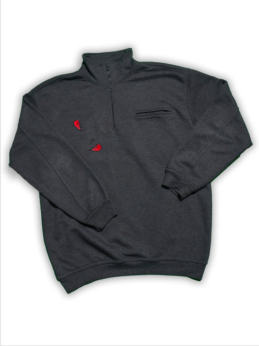 GREY ZIPPED SWEATSHIRT /L/ BROKEN HEART