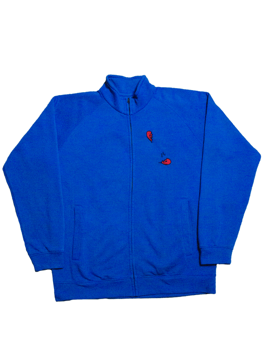 BLUE ZIPPED SWEATSHIRT / L / BROKEN HEART