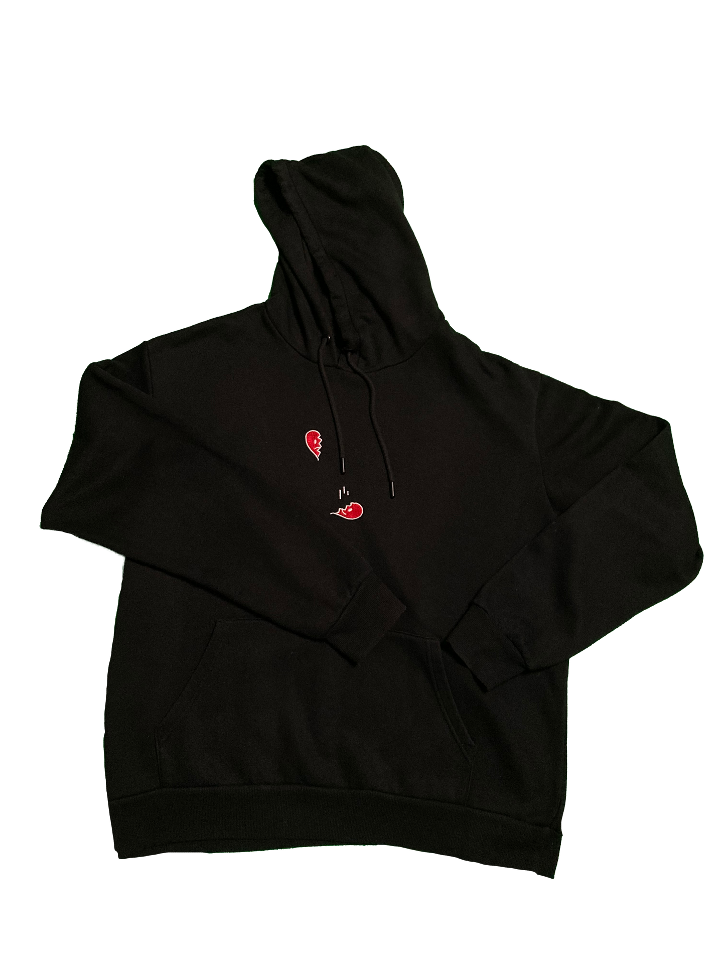 BLACK HOODIE / XL / BROKEN HEART