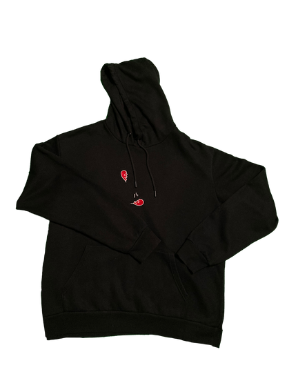 BLACK HOODIE / XL / BROKEN HEART